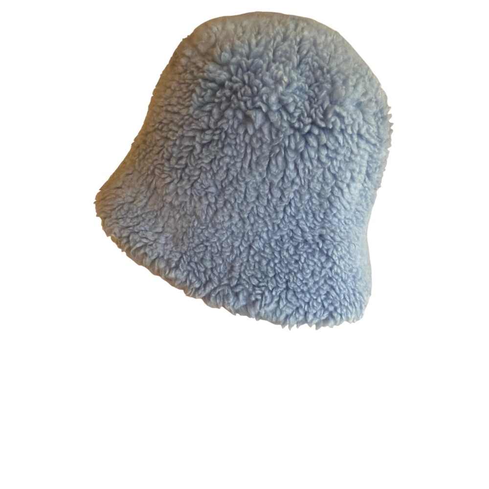 Apparis Blue Faux Fur Bucket Hat‎ Recycled Polyester Hemp Sherpa Teddy Hat